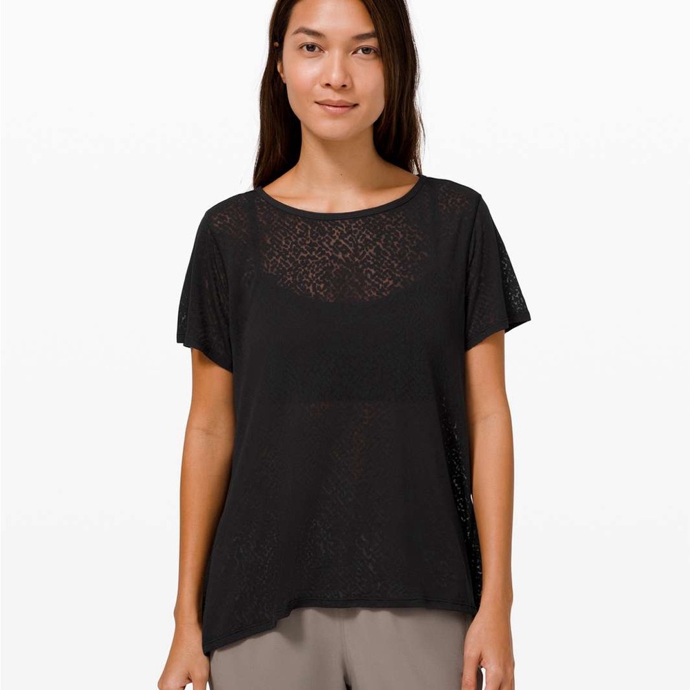 Lululemon Loop Around Tee Black Sz 10 NWT